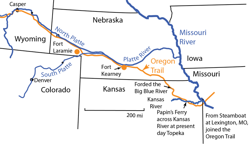 Oregon Trail Map Kansas Speer Journey To California