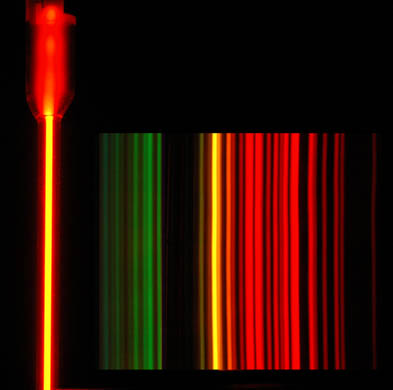 Spectral lines of neon