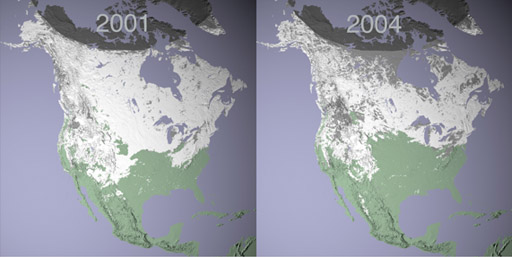 Current North American Snow Cover Snow Cover